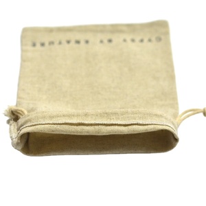 Pochette de rangement pour bijoux en coton et lin naturel, sac à cordon, sac d'emballage en coton, logo personnalisé - Product Image 6
