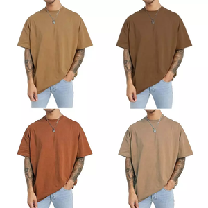 Venta al por mayor de Camisetas Personalizadas con cuello redondo para hombre 100% algodón de gran tamaño con hombros descubiertos de talla grande estampado informal estampado digital - Product Image 6