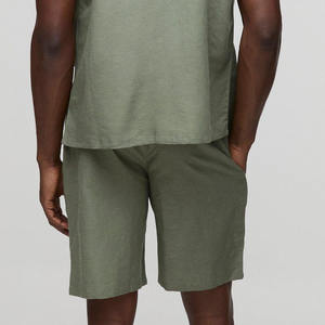 Venta al por mayor de sudaderas cortas para hombre y conjuntos de Jogger logotipo personalizado chándal Unisex 2 piezas conjunto de chándal corto chándal hombres conjunto corto - Product Image 6