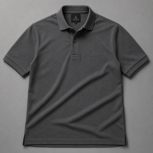 เสื้อโปโลชายสีเทาชาร์โคลสุดหรู ผ้าฝ้ายพรีเมียมปิเก้ ปักโลโก้แบบโทนสี รับผลิตแบบ OEM ODM ชุดยูนิฟอร์มกอล์ฟตามสั่ง โรงงานผลิตเสื้อผ้า - Product Image 4