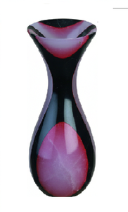 Vase à fleurs en onyx rose et noir, patchwork, fait main, marbre naturel, décoration, art minéral poli, accent décoratif pour la maison, cadeau de luxe - Product Image 1