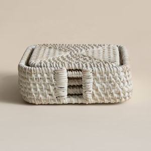 Ensemble de sous-verres en bambou naturel blanchi pour table basse, accessoires de maison de style bohème, vente en gros au Vietnam - Product Image 5