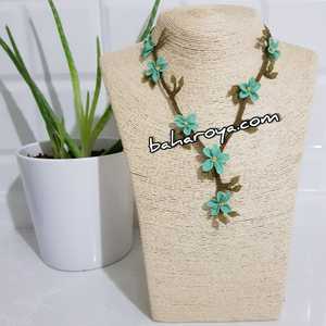 Deniz Yeşili Ecrin Kolye İğne Oyası Collier à pendentif tendance - Product Image 1
