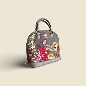 Boston Shape Luxury Designer <b>Small</b> <b>Handbag</b> for Women with Zipper Closure and Star Embroidery 1-1.9L Capacity - Product Image 5