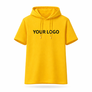 Sudadera con Capucha de Manga Corta con Logotipo Personalizado, Unisex, Estilo Informal, Ligera, Mezcla de Algodón, Ropa de Calle, Camiseta con Capucha, Nueva Llegada 2026 - Product Image 3