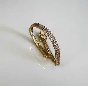 8.50CT Round Brilliant Cut Moissanite Diamond <b>Charm</b> <b>Bracelet</b> <b>Sterling</b> <b>Silver</b> Gold Plated Unisex - Product Image 1