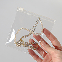 Sacs à fermeture éclair en PVC transparent en stock pour l'emballage de bijoux, pochettes réutilisables en PVC transparent pour boucles d'oreilles, colliers et accessoires