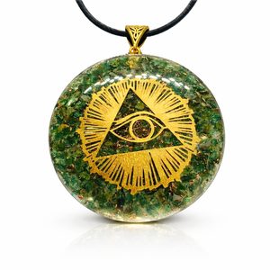 Handmade Natural Green <b>Jade</b> Pendant <b>Necklace</b> Bulk Orgone Crystal Jewelry Gold Engraved Eye Symbol Eco-Friendly 4-5cm <b>Men</b> Women - Product Image 1