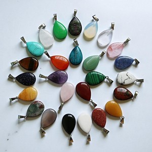 Drop Blue Sunstone Gemstone Pendant - 925 <b>Silver</b> Cabochon Pear <b>Charm</b> Pendant - Pendants for Making Necklace - Product Image 3