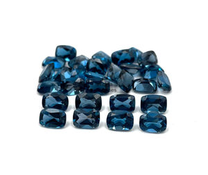 5x7mm London Blue Topaz Coussin Cut Perles de pierres précieuses en vrac pour la fabrication de bijoux Topaze naturelle à facettes du fabricant indien en vrac - Product Image 2