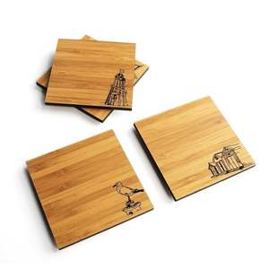 Posavasos de Madera de Primera Calidad, Diseño de Esculturas, Posavasos Redondo Cortado con Láser para Bebidas Frías y Calientes, para Usar en Mesas - Product Image 1