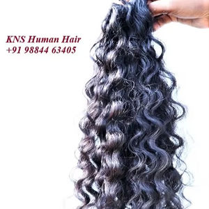 Tejido humano Remy Hair Spring Curl Style-Paquetes de cabello indio crudo Sin productos químicos sin enredos - Product Image 1
