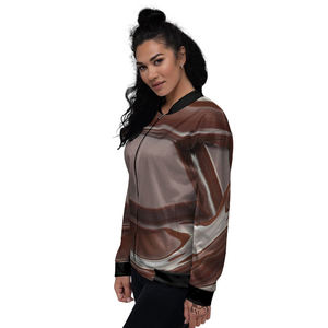 Blouson aviateur en coton de haute qualité pour femmes col montant fermeture éclair manches longues imprimé Sublimation conception haut respirant - Product Image 3