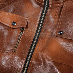 Veste en cuir de vachette de haute qualité avec logo personnalisé sur le devant, respirante, coupe-vent, écologique, vêtements de mode pour hommes pour l'hiver - Product Image 3