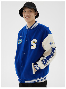 Maquette gratuite No quantité minimale de commande Veste universitaire personnalisée Laine et cuir de qualité supérieure Style Letterman lourd avec broderie et patchs en chenille - Product Image 4