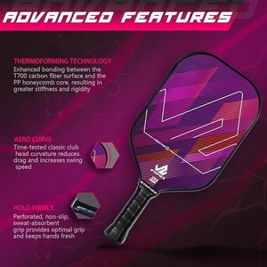 T700 usapa phê duyệt bền trong nhà pickleball mái chèo sợi carbon thermoformed bọt PP lõi tổ ong 14mm dày tiêm tường - Product Image 5