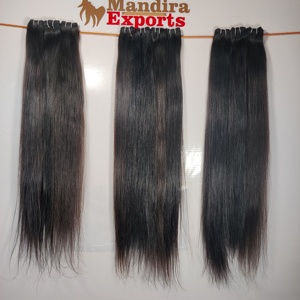 100% cuticule alignée traitement chimique aucun faisceau naturel vierge noir couleur droite sud indien extensions de cheveux humains - Product Image 4