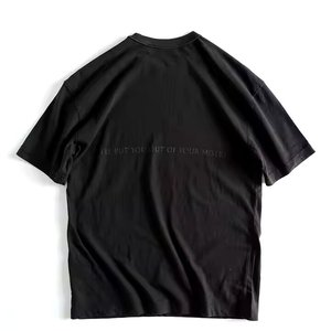 T-shirt noir à manches courtes pour homme, imprimé lettres, sérigraphié, coupe oversize, style streetwear, col rond, 100 % coton jersey - Product Image 4