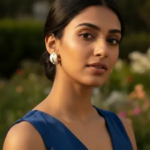 Boucles d'oreilles créoles tendance pour femmes, plaquées or, émail blanc, avec diamant taille princesse, style huggie, bijoux religieux - Product Image 2