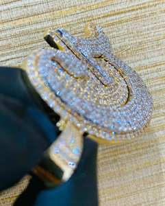 Colgante de Cruz para Hombre con Moissanita Real de Corte Redondo de 2 Quilates, Chapado en Oro Amarillo de 18K sobre Plata de Ley, Regalo de Hiphop - Product Image 4