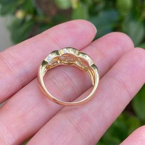 Twisted Infinity Crossover 18K Or Massif Fine Bague Baguette Cut Lab Grown Diamond Proposition Bague Cadeau De Mariage pour Bijoux De Fête - Product Image 3