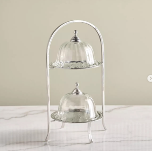 Plateaux en métal argenté Supports à étages et bols pour la décoration intérieure Diwali Utilisation de table Design moderne Bols à salade et fruits et noix - Product Image 4