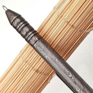 Stylo à bille en acier Damas fait main de haute qualité, avec logo personnalisé, dans un coffret en bois, en vente en gros - Product Image 5