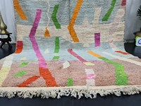 Hochwertiger marokkanischer Berber-Teppich, gemütliche Woll-Pastellfarben, authentischer handgewebter geometrischer Teppich, moderner Hochflor-Teppich für das Wohnzimmer