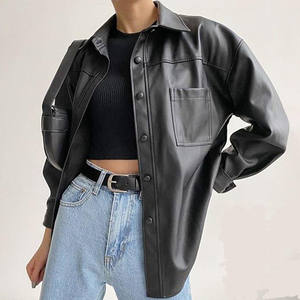 Chaqueta de cuero Vintage genuino para mujer más Popular de 2025, abrigo de invierno de ganchillo transpirable, insignia de cierre de cremallera para otoño - Product Image 2