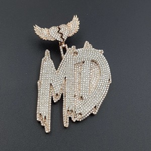 LL personalizado 3D colgante personalizado 925 plata esterlina diamante oro blanco IGI certificado estilo Hip Hop nombre pasa regalo - Product Image 4