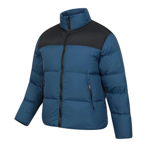 Veste matelassée noire à capuche pour hommes, vêtements de ville d'hiver chauds et imperméables, avec support à fermeture éclair en laine et coquille souple matelassée - Product Image 1