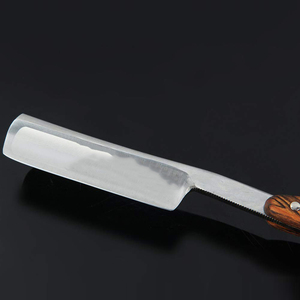Rasoir de barbier à bord droit de qualité supérieure barbe rasoirs manuels manche en bois Shavette avec logo personnalisé meilleure couleur de dessus - Product Image 3