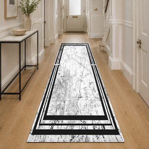 Tapis de salon en chenille gris argenté contemporain abstrait imprimé numériquement, lavable en machine, antidérapant, vente en gros RUGS DEPOT LXDP-1010 - Product Image 5
