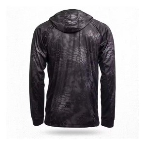 Venta al por mayor logotipo personalizado 100% algodón de manga larga pesca básica secado rápido protección UV rendimiento sudaderas con capucha UPF 50 + pesca con capucha - Product Image 2