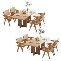 Ensemble table et chaises de restaurant en teck massif, prix de gros, pour intérieur et extérieur, produit de haute qualité