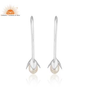 Boucles d'oreilles en perles de style religieux Bijoux en argent 925 avec certification GIA Produit du fabricant - Product Image 2