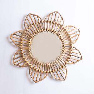 Espejo Decorativo de Pared con Forma de Flor de Ratán, Material Ecológico y Sostenible, Ideal para Decoración del Hogar y Uso Interior al por Mayor - Product Image 1