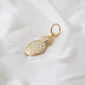 Collar Turco Hecho a Mano en Plata de Ley con Baño de Oro, Diseño de Piña con Piedra de Circonita Cúbica, Ideal para Bodas y Fiestas - Product Image 4