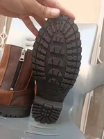 Sepatu bot kulit sapi asli, sepatu bot kasual bahan kulit sapi asli dengan ritsleting samping