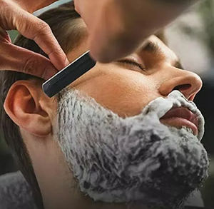 Rasoir droit en acier inoxydable à lame unique avec manche en bois pour le visage et le corps des hommes - Product Image 5