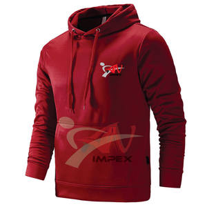 เสื้อมีฮู้ดสวมหัวผ้าฝ้ายแขนยาวแฟชั่นสำหรับผู้ชายเสื้อผ้าขนแกะแบบกำหนดเองพิมพ์โลโก้ - Product Image 1