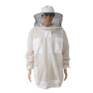 Traje de Apicultura de Malla Blanca de Tres Capas, Traje de Apicultor de Medio Cuerpo con Material de Nailon y Algodón para Industrias Agrícolas - Product Image 6