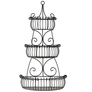 Cesta de Frutas de Tres Niveles de Alambre Metálico con Recubrimiento Negro, Calidad Premium para Mesa de Comedor, Cocina, para Almacenamiento de Frutas - Product Image 3