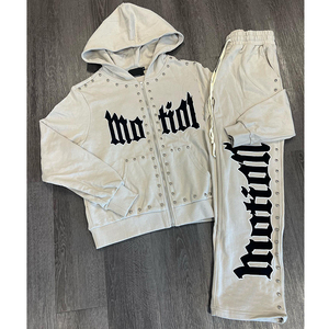 ชุดเซ็ตเสื้อฮู้ดดี้และกางเกงขายาวผ้าเฟรนช์เทอร์รี่เนื้อหนา 500 กรัม แบบสวมใส่สบาย มีซิป น้ำหนักเบา ระบายอากาศได้ดี แห้งเร็ว เหมาะสำหรับฤดูหนาว สำหรับผู้ชาย - Product Image 2