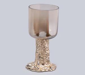 Luxury Golden Textured Glass Hurricane <b>Candle</b> <b>Holder</b> Creates Inviting Ambiance And Sophisticated Home Decor - Product Image 3