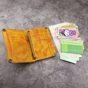 Vintage Genuine Leather <b>Wallet</b> Handmade With Rivet Fold Closure Unisex Short Daily Use - Product Image 6