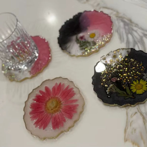 Sous-verres ronds en résine époxy de style royal pour la cuisine et la table, au meilleur prix - Product Image 5