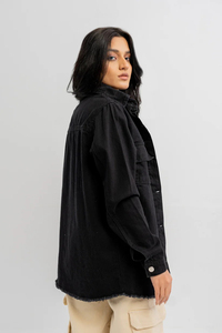 Veste en jean bleu Offre Spéciale Veste en jean courte pour femme Manteau boutonné en jean Veste en jean surdimensionnée pour femme Entretien OEM - Product Image 2