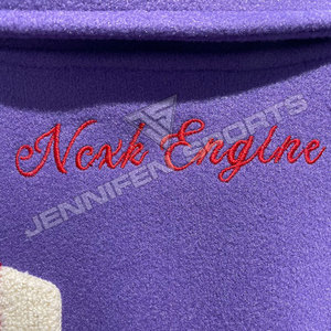 Mới chất lượng tốt nhất Varsity Áo khoác chenillie thêu các bản vá lỗi, len vải vỏ, tay áo da, nút của đóng cửa, bên trong bông - Product Image 3