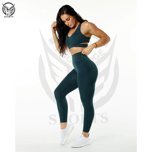 Legging de sport athlétique pour la course et le yoga, taille haute, effet ventre plat, dos en V, taille élastique unie, léger et à séchage rapide - Product Image 6